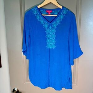 Lilly Pulitzer for Target Blue Embroidered Tunic | XS